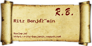 Ritz Benjámin névjegykártya